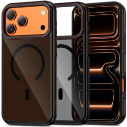 Θήκη iPhone 17 Pro Max Tech-Protect MagHybrid Ημιδιάφανη Σκληρή με MagSafe & TPU Bumper - Black / Red (5906302330447)