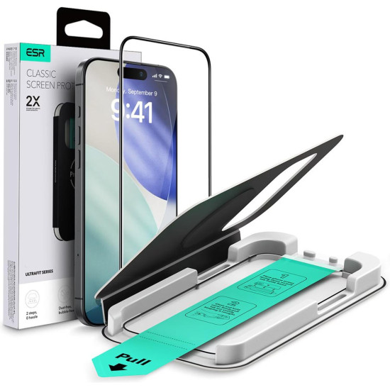 Tempered Glass iPhone 17 Pro ESR UltraFit Classic Full Face Αντιχαρακτικό Γυαλί Προστασίας Οθόνης - Black (4894240288047)