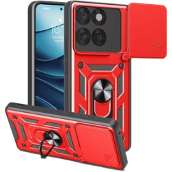 Θήκη Motorola Edge 60 / Edge 60 Fusion Bodycell Armor Slide Ανθεκτική με Κάλυμμα για την Κάμερα & Μεταλλικό Ring Holder - Red (5206015084751)