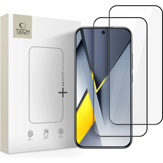 Tempered Glass Xiaomi Poco F8 Pro Tech-Protect Glass Fit+ Full Face Αντιχαρακτικό Γυαλί Προστασίας Οθόνης 2 Τεμάχια - Black (5906302352678)