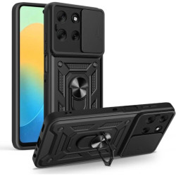 Θήκη Motorola Moto G56 Bodycell Armor Slide Ανθεκτική με Κάλυμμα για την Κάμερα & Μεταλλικό Ring Holder - Black (5206015084836)