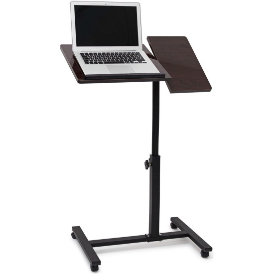 Βάση Στήριξης Relaxdays για Laptop Ρυθμιζόμενη με Ροδάκια & Βάση Ποντικιού 95 x 60 x 40.5 cm - Dark Brown / Black (10019333_46)