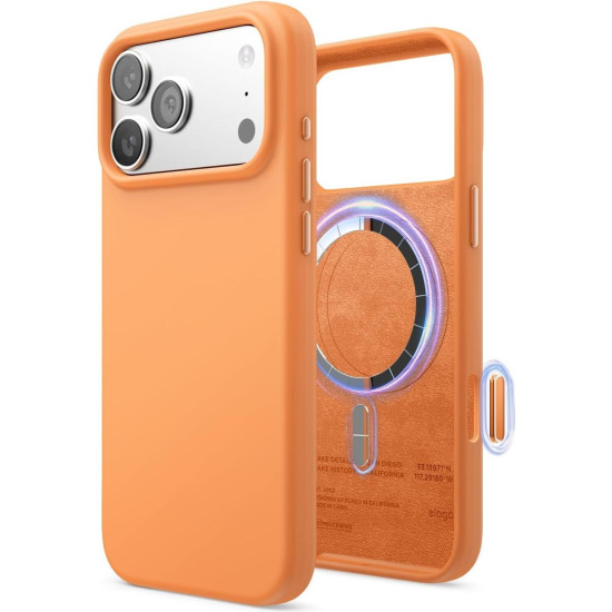 Θήκη iPhone 17 Pro Max Elago Magnetic Silicone Case Premium Σιλικόνης με MagSafe - Orange (ES17MSSC69PRO-OR)