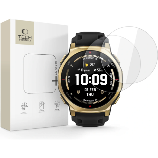 Tempered Glass Amazfit T-Rex 3 Pro 44mm Tech-Protect Glass Fit+ Αντιχαρακτικό Γυαλί Προστασίας Οθόνης 2 Τεμάχια - Clear (5906302333530)