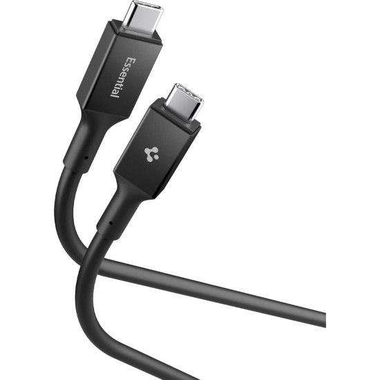 Καλώδιο Type-C Spigen Essential EB24012CC Φόρτισης 240W & Μεταφοράς Δεδομένων 8K 40Gbps σε Type-C 120cm - Black (ACA09461)