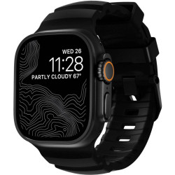 Λουράκι Apple Watch Ultra/SE/11/10/9/8/7/6/5/4 (49/46/45/44mm) Nomad Rocky Point Band Special Edition Αδιάβροχο FKM & Τιτάνιο - Carbon Black / Black Titanium (NM011697858)