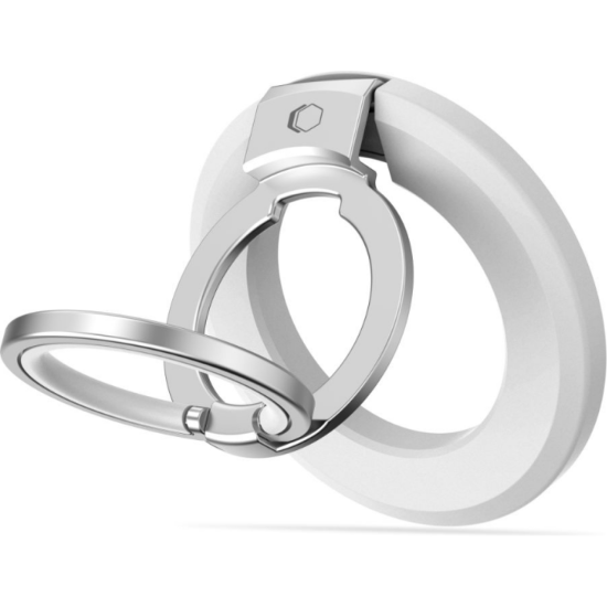 Βάση Στήριξης Tech-Protect MMR500 Μαγνητικό MagSafe Phone Ring με Επιπλέον Αυτοκόλλητο Δακτύλιο MagSafe - White (5906302368679)