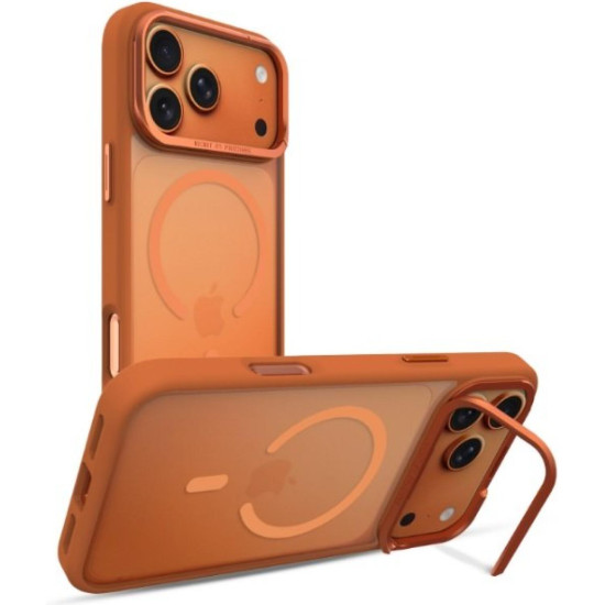 Θήκη iPhone 17 Pro Max Prodigee KickIt Διάφανη Ανθεκτική με MagSafe & KickStand - Orange (IPH17P-6.9-KICK-ORG)