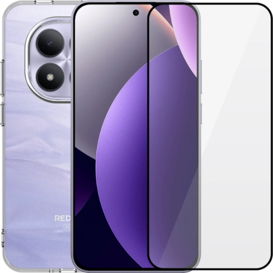 Θήκη & Tempered Glass Xiaomi Redmi Note 15 Pro 4G Vivid Set TPU Case Σετ Διάφανη Σιλικόνης & Full Face Αντιχαρακτικό Γυαλί Προστασίας Οθόνης - Transparent / Black (VI-TPU-TG.FF 1-26010005)