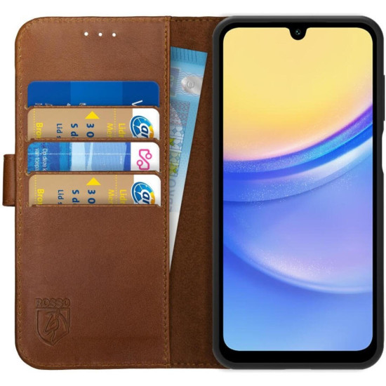 Θήκη Samsung Galaxy A16 Rosso Deluxe Δερμάτινο Πορτοφόλι - Brown (8719246474507)