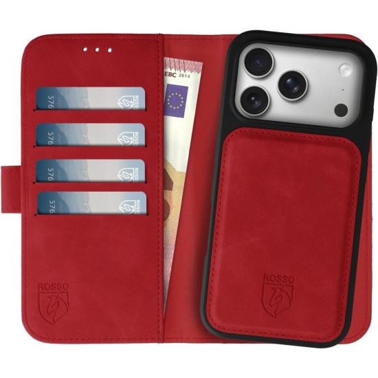 Θήκη iPhone 17 Pro Max Rosso Element 2 in 1 PU Πορτοφόλι - Red (8719246484483)