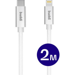 Καλώδιο Buddi Flex Φόρτισης & Μεταφοράς Δεδομένων Type-C σε Lightning 200cm 20W 5 Έτη Εγγύηση - White (8719246497421)