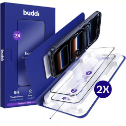 Tempered Glass iPhone 17 Pro Max Buddi Easy Fit Full Face Αντιχαρακτικό Γυαλί Προστασίας Οθόνης 2 Τεμάχια - Black (8719246545573)