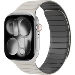 Λουράκι Apple Watch Ultra/SE/11/10/9/8/7/6/5/4 (49/46/45/44mm) Buddi Fuse Μαγνητικό Σιλικόνης - Starlight (8719246551031)