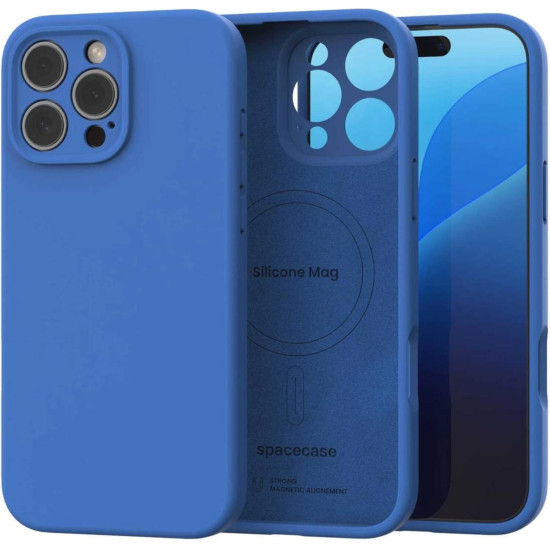 Θήκη iPhone 16 Pro Spacecase Silicone Mag Case Σιλικόνης με MagSafe - Blue (5905719111984)