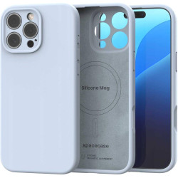 Θήκη iPhone 16 Pro Spacecase Silicone Mag Case Σιλικόνης με MagSafe - Baby Blue (5905719119355)