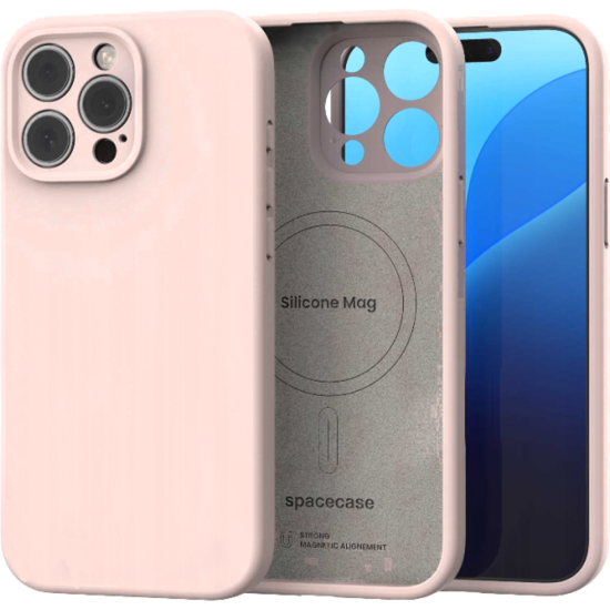 Θήκη iPhone 15 Pro Max Spacecase Silicone Mag Case Σιλικόνης με MagSafe - Baby Pink (5905719137878)