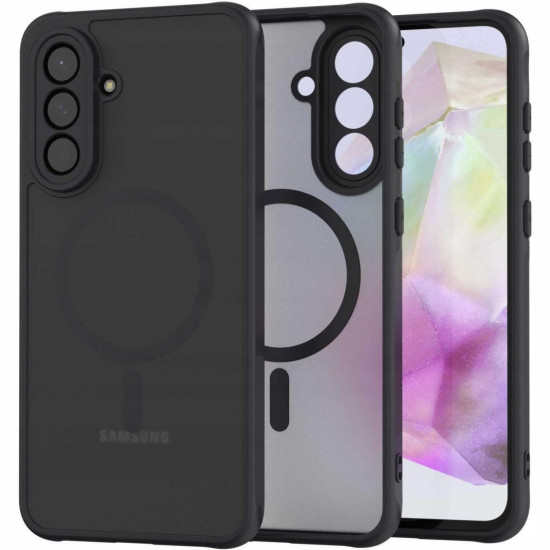 Θήκη Samsung Galaxy A56 Techsuit PureFrost Σκληρή Ημιδιάφανη με MagSafe - Frosted Black (5949419321090)