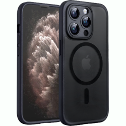 Θήκη iPhone 11 Pro Techsuit PureFrost Σκληρή Ημιδιάφανη με MagSafe - Frosted Black (5949419321427)
