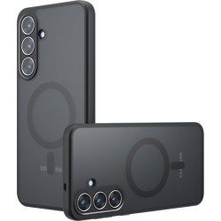 Θήκη Samsung Galaxy S25 FE Techsuit PureFrost Σκληρή Ημιδιάφανη με MagSafe - Frosted Black (5949419335912)