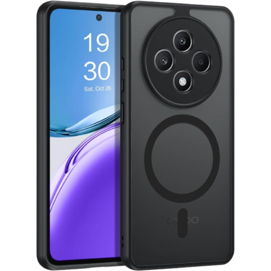 Θήκη Oppo Reno12 F 5G / 12 F 4G / 12 FS 5G / 12 FS 4G Techsuit PureFrost Σκληρή Ημιδιάφανη με MagSafe - Frosted Black (5949419320239)