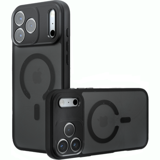 Θήκη iPhone 17 Pro Max Techsuit PureFrost Σκληρή Ημιδιάφανη με MagSafe - Frosted Black (5949419321229)