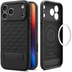 Θήκη iPhone 17 Pro Max Spigen Parallax S MagFit Ανθεκτική Σιλικόνης με MagSafe & KickStand - Matte Black (ACS09911)