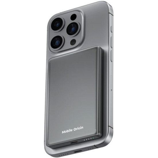 PowerBank Mobile Origin PB4 με Ασύρματη Φόρτιση MagSafe 15W & 1 x Θύρα Type-C 20W 5.000mAh - Space Grey (MO-MSP-PB4)