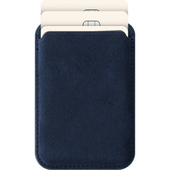 Universal Θήκη Rosso Avanti Wallet MagSafe Πορτοφόλι για Κάρτες από Premium Alcantara - Blue (8719246550010)