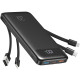 PowerBank Charmast με Θύρες 1 x Type-C / 2 x USB-A & Καλώδια 1 x Type-C / 1 x  Lightning / 1 x MicroUSB 20W 20.000mAh - Black (W2065)