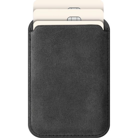 Universal Θήκη Rosso Avanti Wallet MagSafe Πορτοφόλι για Κάρτες από Premium Alcantara - Gray (8719246550003)