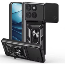 Θήκη Motorola Edge 70 Bodycell Armor Slide Ανθεκτική με Κάλυμμα για την Κάμερα & Μεταλλικό Ring Holder - Black (5206015085666)