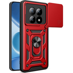 Θήκη Xiaomi Redmi Note 15 / Poco M8 Bodycell Armor Slide Ανθεκτική με Κάλυμμα για την Κάμερα & Μεταλλικό Ring Holder - Red (5206015085796)