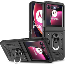 Θήκη Motorola Razr 60 / 60 Ultra Bodycell Armor Slide Ανθεκτική με Μεταλλικό Ring Holder - Black (5206015085697)
