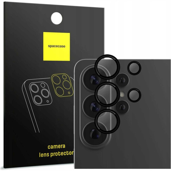 Tempered Glass Samsung Galaxy S26 Ultra Spacecase Camera Ring Αντιχαρακτικό Γυαλί Προστασίας για Φακό Κάμερας με Πλαίσιο Αλουμινίου - Black (5905719139681)