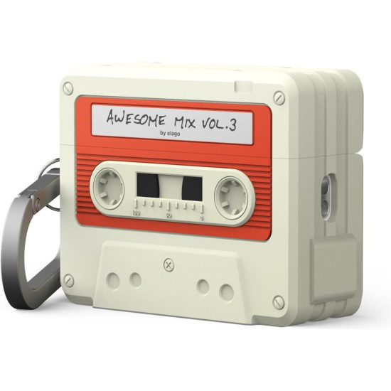 Θήκη AirPods Pro 3rd Gen Elago Cassette Tape Hang Case Σιλικόνης - Classic White (EAPP3TAPE-HANG-CWHRD)
