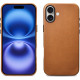 Θήκη iPhone 16 iCarer Leather Back Case With Camera Button Δερμάτινη με MagSafe & Πλαίσιο Κάμερας - Camel Tan (WMI16240701-TN)
