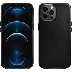 Θήκη iPhone 13 Pro Max iCarer Leather Back Case Δερμάτινη με MagSafe - Black (WMI1304-BK)