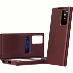 Θήκη Samsung Galaxy S22 Ultra 5G Techsuit SmartView Series Flip με Ενεργό Πορτάκι - Red (5949419303744)