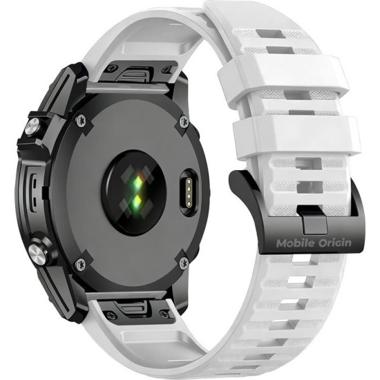 Λουράκι Garmin Watch 26mm Mobile Origin Easy Strap ES2 Quick Fit Σιλικόνης - White (MO-ESS-26-WHT)
