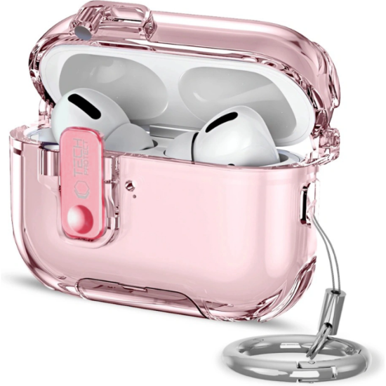 Θήκη AirPods Pro 3rd Gen Tech-Protect Bounce Pro Σκληρή με Ενσωματωμένη Βάση για Smartphones - Pink (5906302392711)