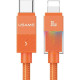 Καλώδιο Type-C Usams SJ776 U93 σε Lightning για Γρήγορη Φόρτιση & Μεταφορά Δεδομένων με LED 120cm 30W - Orange (6958444997285)