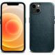 Θήκη iPhone 13 iCarer Leather Back Case Δερμάτινη με MagSafe - Blue (WMI1302-BU)