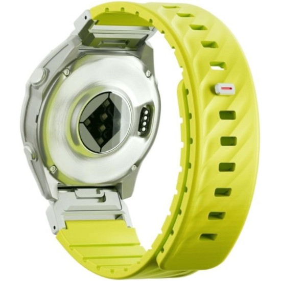 Λουράκι Garmin Watch 22mm Uniq Fluo από Αδιάβροχη Σιλικόνη & Ανοξείδωτο Ατσάλι - Dark Lime (UNIQ-22MM-FLUODLIM)