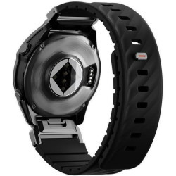 Λουράκι Garmin Watch 22mm Uniq Fluo από Αδιάβροχη Σιλικόνη & Ανοξείδωτο Ατσάλι - Midnight Black (UNIQ-22MM-FLUOMBLK)