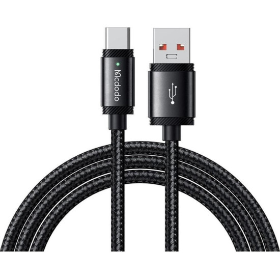 Καλώδιο Mcdodo Super Charging USB-A σε Type-C για Γρήγορη Φόρτιση & Μεταφορά Δεδομένων με LED 150cm 120W - Black (CA-4730)