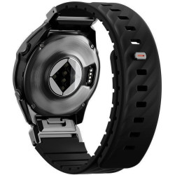 Λουράκι Garmin Watch 26mm Uniq Fluo από Αδιάβροχη Σιλικόνη & Ανοξείδωτο Ατσάλι - Midnight Black (UNIQ-26MM-FLUOMBLK)