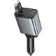 Φορτιστής Αυτοκινήτου Lisen 4 in 1 με Θύρες 1 x USB-A / 1 x Type-C & Πτυσσόμενα Καλώδια 1 x Type-C / 1 x Lightning 69W - Dark Grey / Black (6941237431141)
