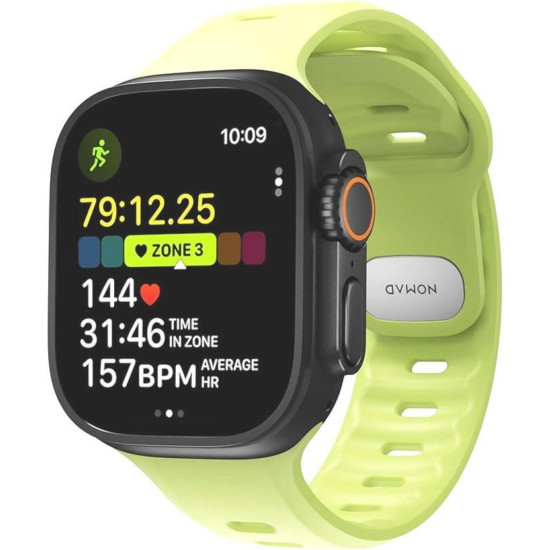Λουράκι Apple Watch Ultra/SE/11/10/9/8/7/6/5/4 (49/46/45/44mm) Nomad Tempo Band Αδιάβροχο FKM & Αλουμίνιο - Lumen (NM011468858)