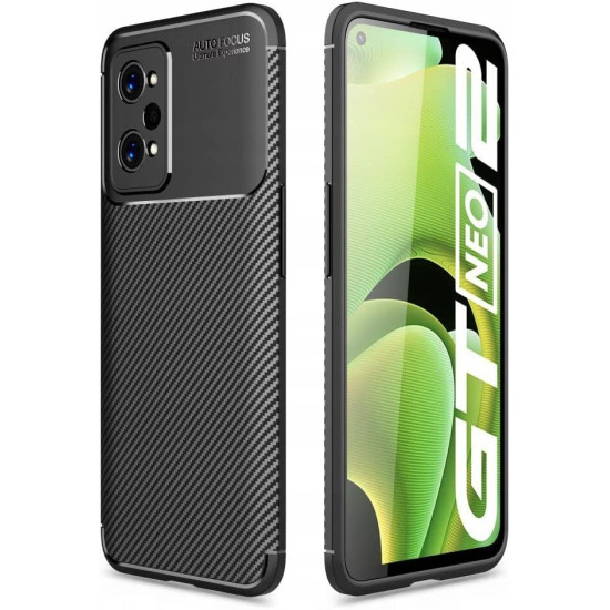 Tech-Protect Θήκη Σιλικόνης Carbon Realme GT Neo 2 - Black (9589046919091)
